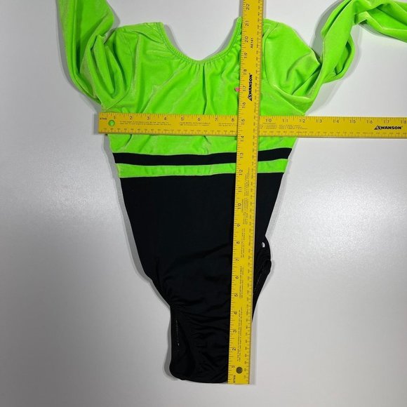 GK Elite Sportswear Leotard Scrunchie Neon Green - Picture 8 of 8